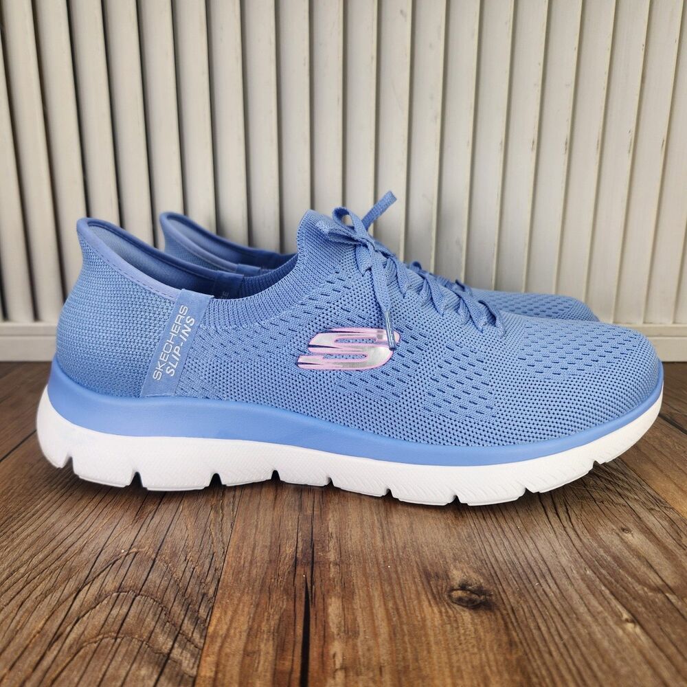 Skechers Slip-Ins Summits New Daily Women's 9.5 Wide Periwinkle Blue Knit Shoes